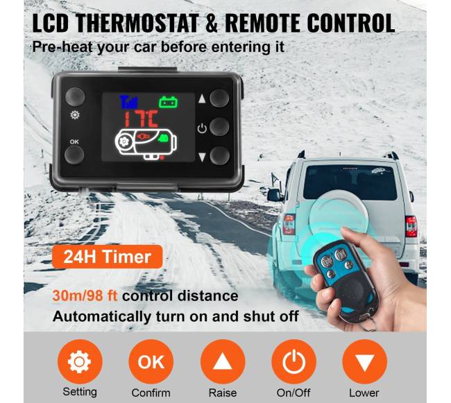 8 kW dyzelinis oro šildytuvas su LCD valdymu4