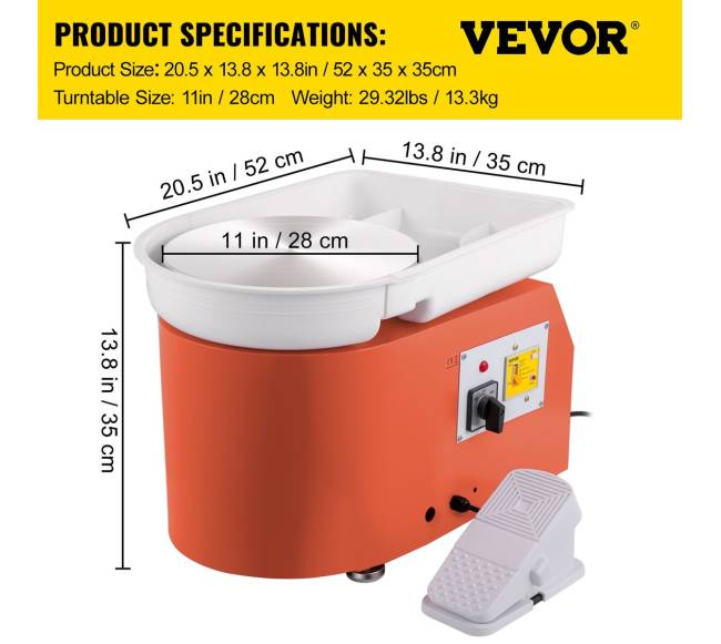 Keramikos žiedimo staklės 11 colių, reguliuojamas greitis6