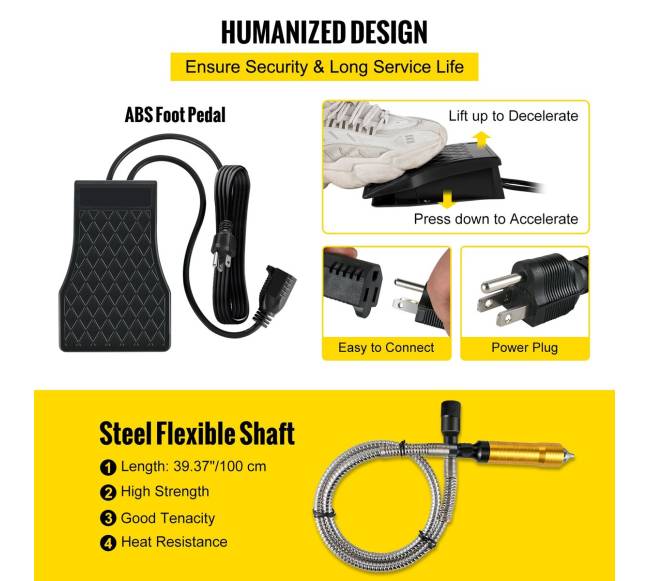 Lankstaus veleno grąžtas su greičio pedalu 780W4