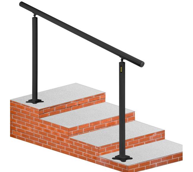 Laiptų turėklų komplektas 5 FT, juodas aliuminis7