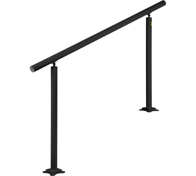 Laiptų turėklų komplektas 5 FT, juodas aliuminis10