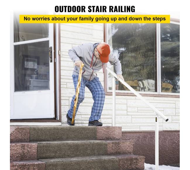 Turėklų rinkinys laiptams, baltas aliuminis1