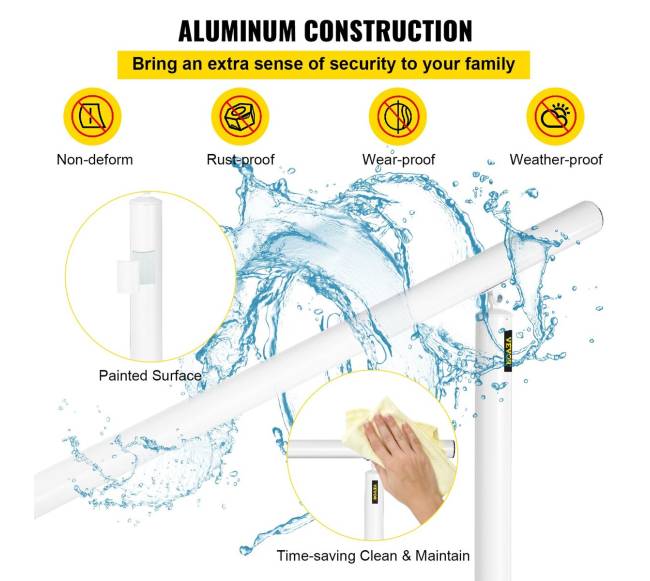 Turėklų rinkinys laiptams, baltas aliuminis3