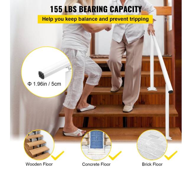 Turėklų rinkinys laiptams, baltas aliuminis4