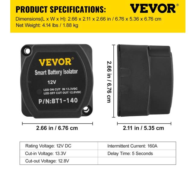 Automatinis dvigubas akumuliatoriaus izoliatorius 140A6