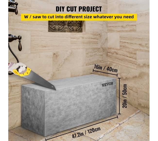 Dušo kampinė sėdynė plytelėms, 120 x 40 x 50 cm3