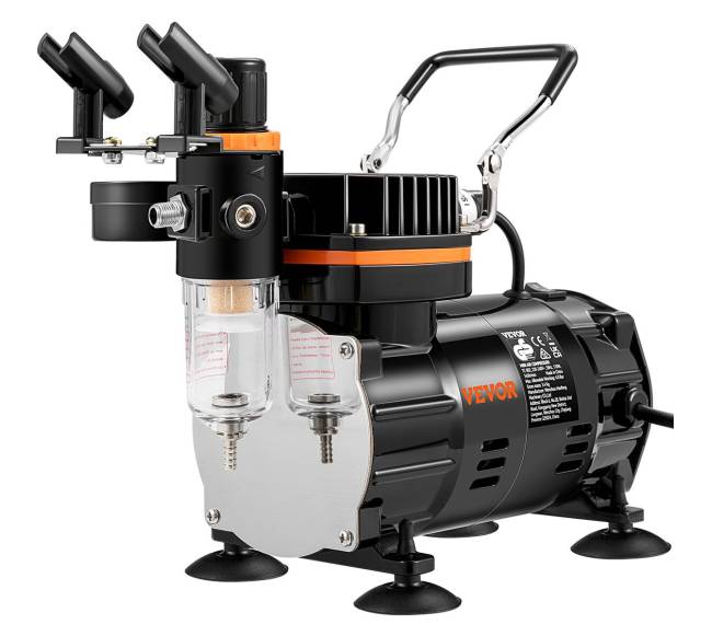 Aerografų rinkinys su kompresoriumi menui ir dekoravimui0