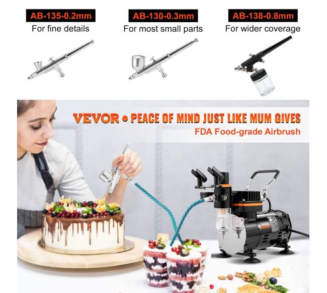 Aerografų rinkinys su kompresoriumi menui ir dekoravimui1