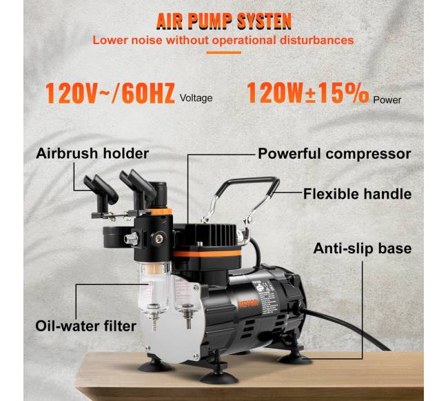 Aerografų rinkinys su kompresoriumi menui ir dekoravimui5