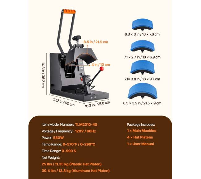 Kepurės šilumos presas, 4-in-1 kepurės presavimo mašina6