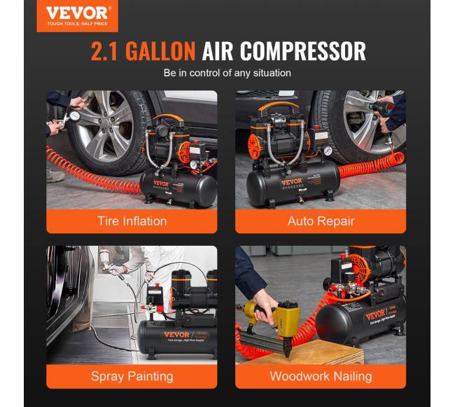 2.1 galono tylus oro kompresorius be alyvos5