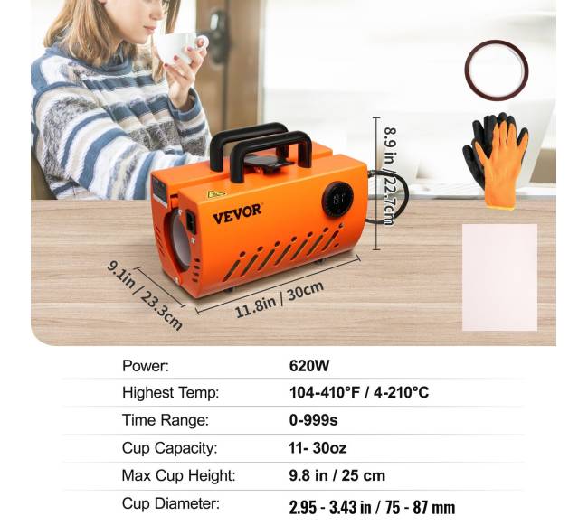 Puodukų šilumos presas sublimacijai 11-30oz6