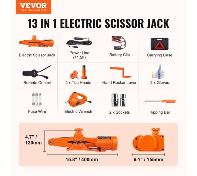 Elektrinis automobilinis žirklinis domkratas 3 t6