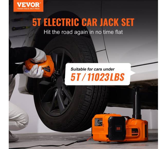 Elektrinė hidraulinė automobilio keltuvas 5 t 12V su veržliarakčiu1