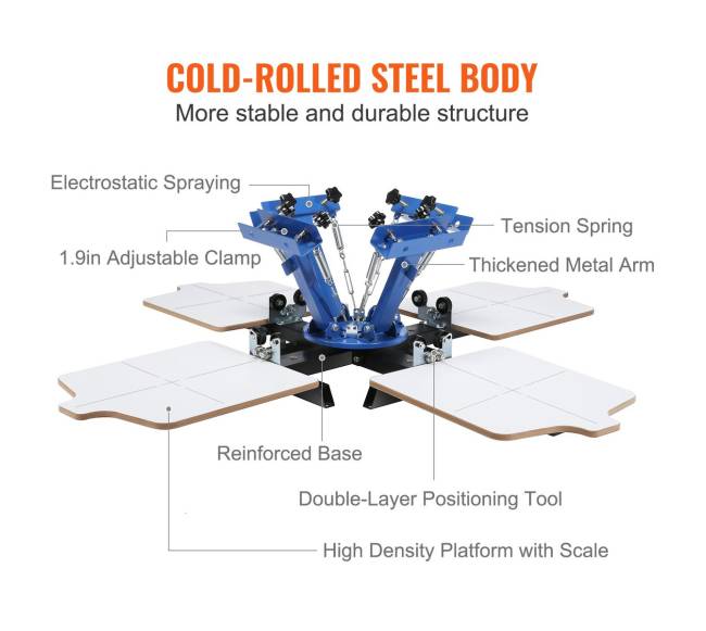 4 spalvų 4 stočių šilkografija spaudos mašina4