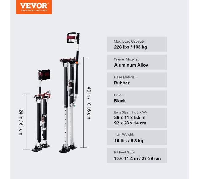 Aliuminiai gipso kartono kojų stiltai 61-101,6 cm6