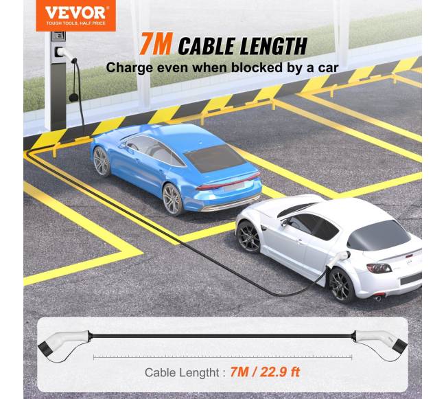 Tipas 2 į Tipas 2 EV įkrovimo kabelis 32A 7m1