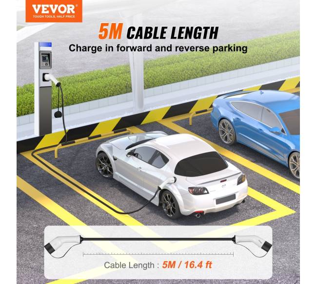 Tipas 2 prie tipo 2 EV įkrovimo kabelis1