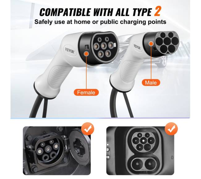 Tipas 2 prie tipo 2 EV įkrovimo kabelis2