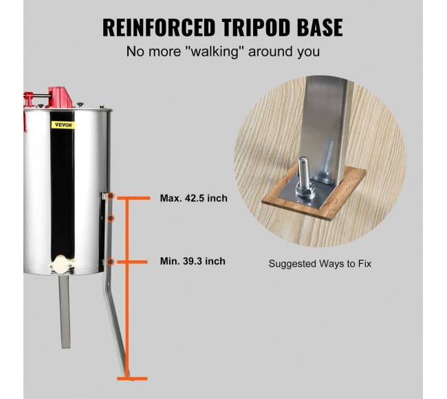 Rankinė medaus sukimo centrifuga, trijų rėmelių ekstraktorius4