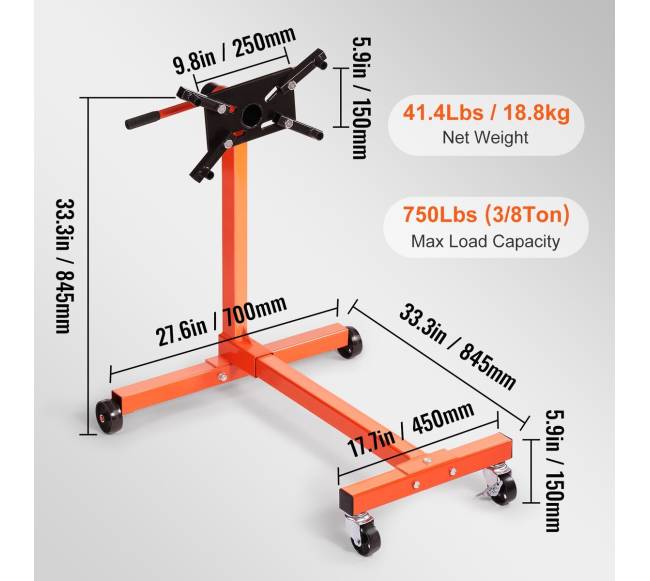 Variklio stovas, 340 kg, su sukama galva6