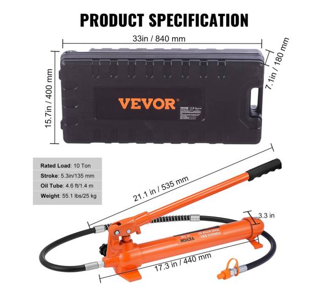 10 tonų hidraulinis domkratas su pompa6