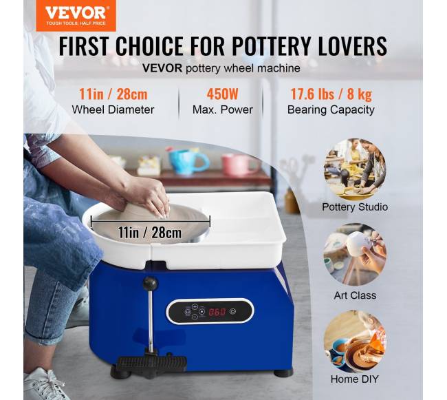 Keramikos žiedimo staklės su pėdalu 450W1