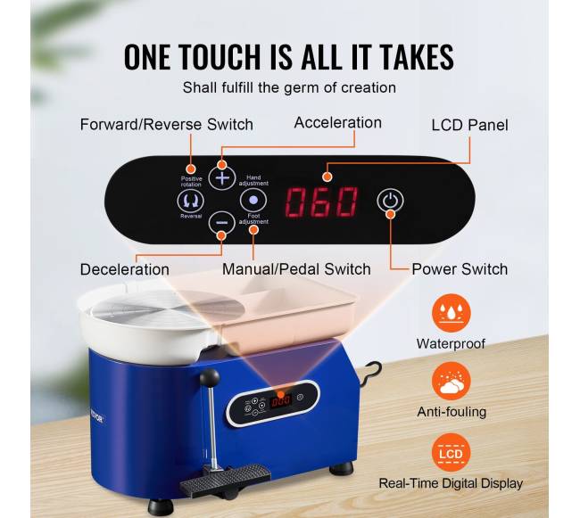 Keramikos žiedimo staklės su pėdalu 450W3