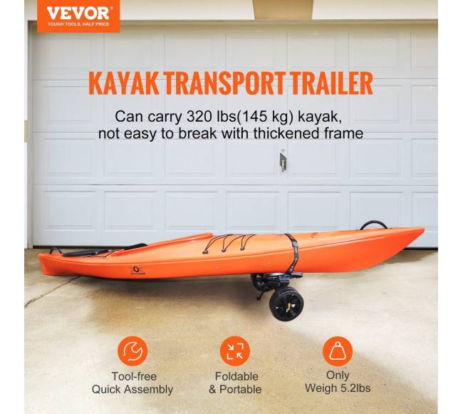 Tvirta baidarių transportavimo vežimėlis, 145 kg apkrova1