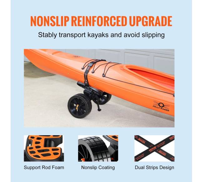 Tvirta baidarių transportavimo vežimėlis, 145 kg apkrova3