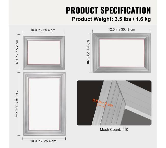 Šilkografijos rinkinys: 3 aliuminio rėmai6