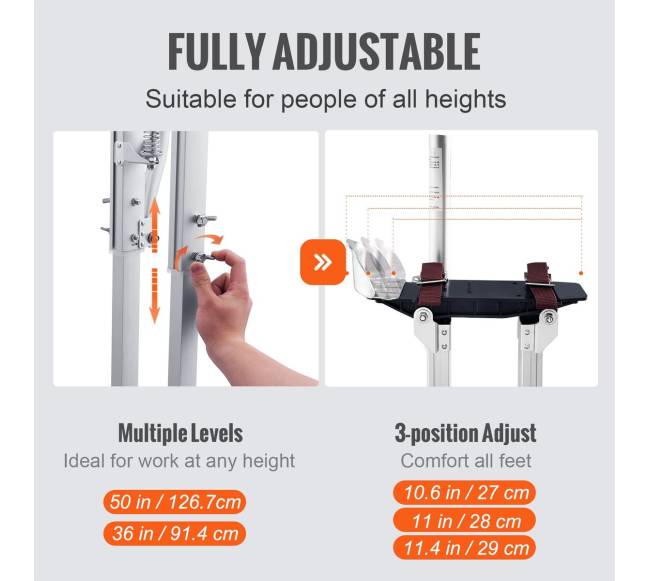 Reguliuojami aliuminiai kojokai gipso kartonui 91-127 cm2