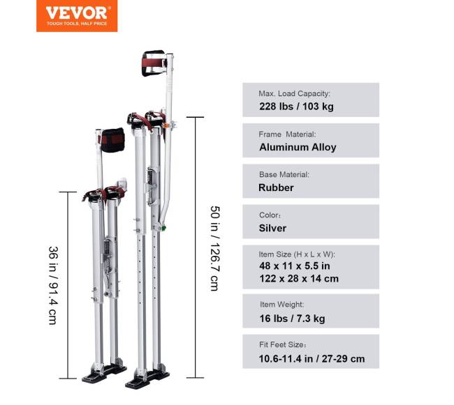 Reguliuojami aliuminiai kojokai gipso kartonui 91-127 cm6