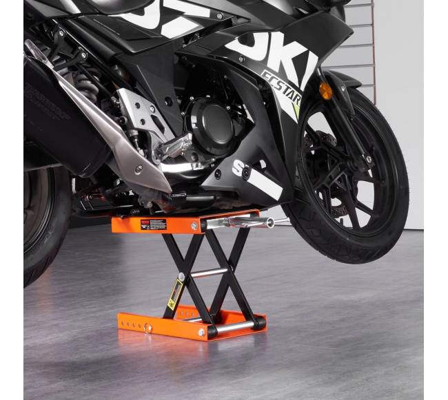 Motociklų žirklinis keltuvas 500 kg plataus stovo7