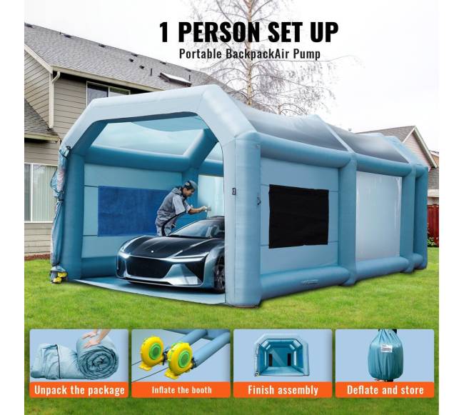 Pripučiama dažymo kabina su filtrais 8x4.5x3.3m4