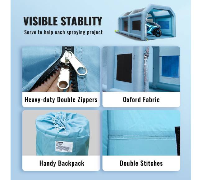 Pripučiama dažymo kabina su filtrais 8x4.5x3.3m5