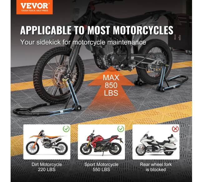 Motociklo stovų rinkinys priekinei ir galinei dalims1