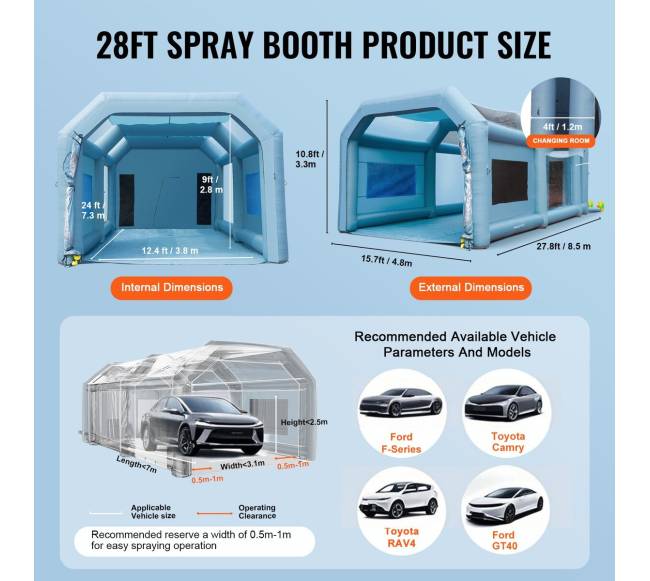Pripučiama dažymo kamera 8,5x4,8x3,3 m su ventiliatoriais7