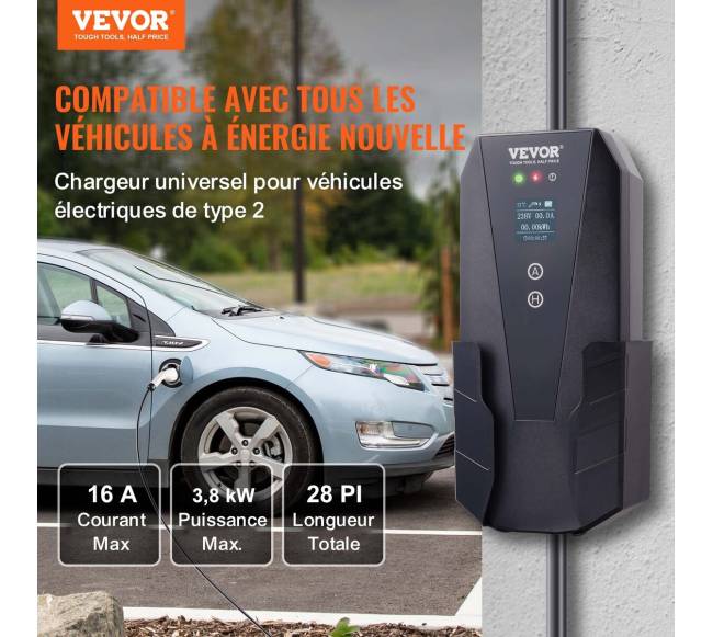 Nešiojamas EV įkroviklis Tipas 2, 16A 3.7kW1
