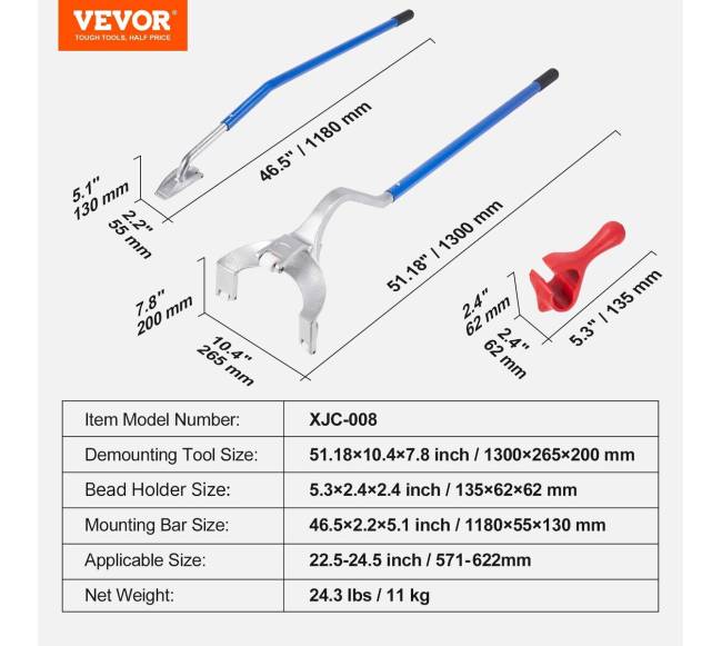 Padangų montavimo ir išmontavimo įrankis, 571-622 mm6