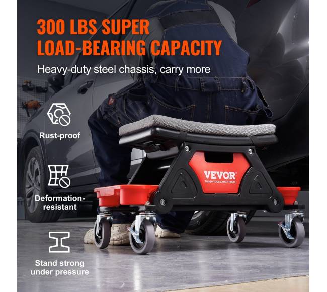 Mechaniko kėdutė su ratukais ir įrankių stalčiais4