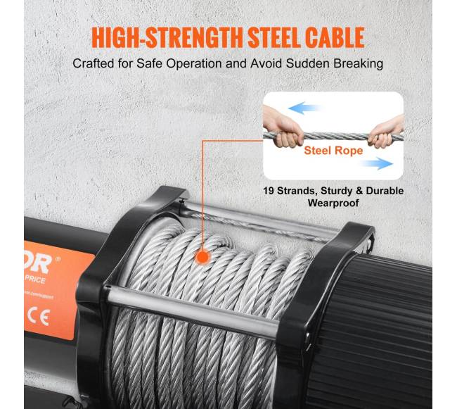 Elektrinė gervė 12V 2041 kg su plieniniu lynu3