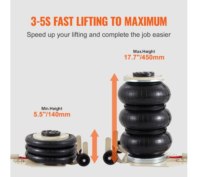 Trijų maišų oro domkratas 3 t2