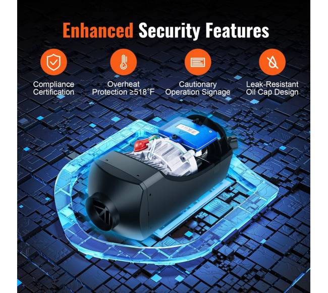 Dyzelinis oro šildytuvas 12V 2KW su nuotolinio valdymo pultu4