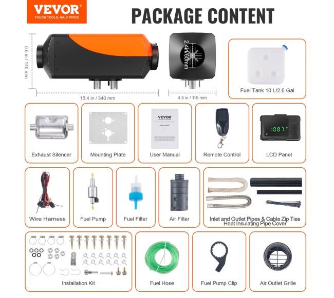 Dyzelinis oro šildytuvas automobiliams ir RV6