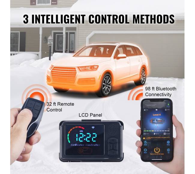 Dyzelinis oro šildytuvas su Bluetooth valdymu, 12V, 8KW2