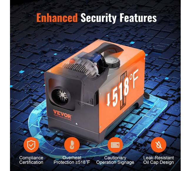 Dyzelinis oro šildytuvas su Bluetooth valdymu, 12V, 8KW4