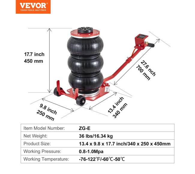 Pneumatinis domkratas automobiliams 3 tonų6