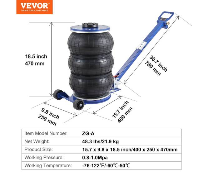 Pneumatinis kėliklis su trimis pagalvėmis6