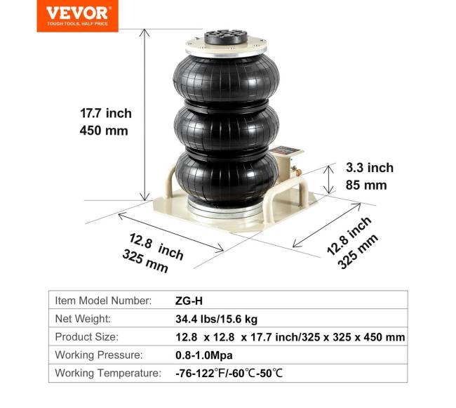 Pneumatinis keltuvas 3 tonų su šoninėmis rankenomis6